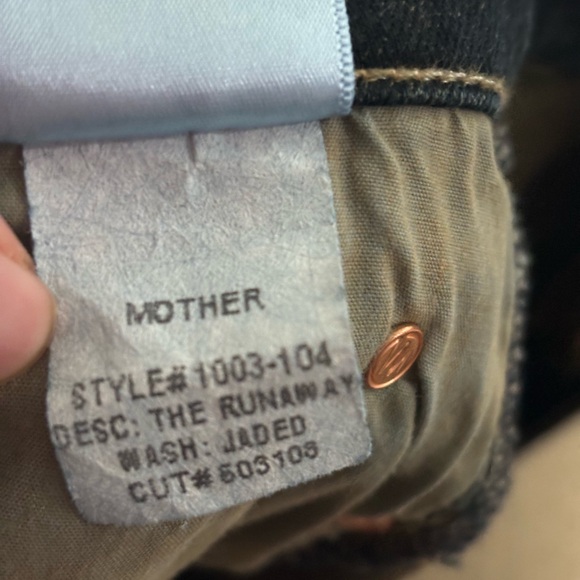 MOTHER The Runaway Skinny Flare Raw Hem Jeans In Wash Jaded - Picture 7 of 7